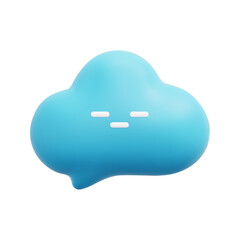 3d vector sleep cloud speech bubble icon. Isolated on white background. 3d social media communication concept. Cartoon minimal style. 3d chat icon vector render illustration.