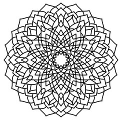 Outline Mandala Ornate Vector Decoration 