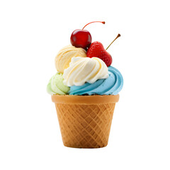 Delicious ice cream on PNG transparent background. 