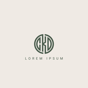 CKD, DKC, KCD Logo. Letter Design Vector with Black Colors