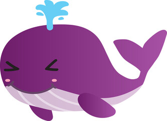 cute whale cartoon, sea animal