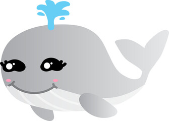 cute whale cartoon , sea animal