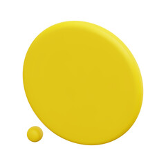 3d yellow circle bubble vector icon. Isolated on white background. 3d social media communication concept. Cartoon minimal style. 3d yellow conversation icon vector render illustration.