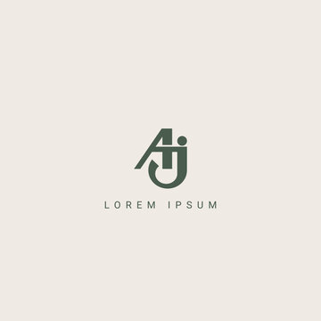 Modern unique letter AJ JA logo icon design template elements