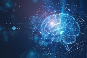 Brain-connected server artificial intelligence. Edge computing image background.