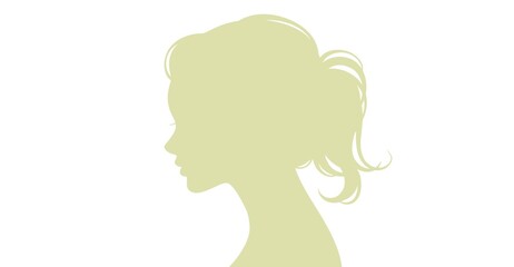 女性・女の子の横顔シルエットイラスト素材	
