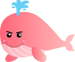 cute whale cartoon , sea animal