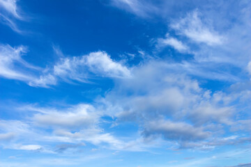 Naklejka na ściany i meble Beautiful blue sky with dramatic cloud in the morning