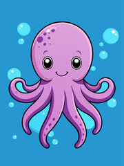 octopus cute water background