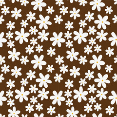 flower seamles vector ilustration with brwon beackground
