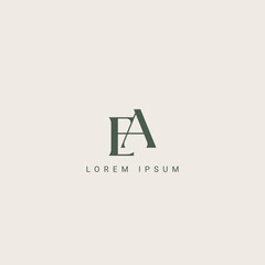 Modern unique letter EA AE logo icon design template elements