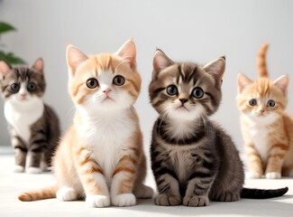 Two very beautiful little brown and gray cats