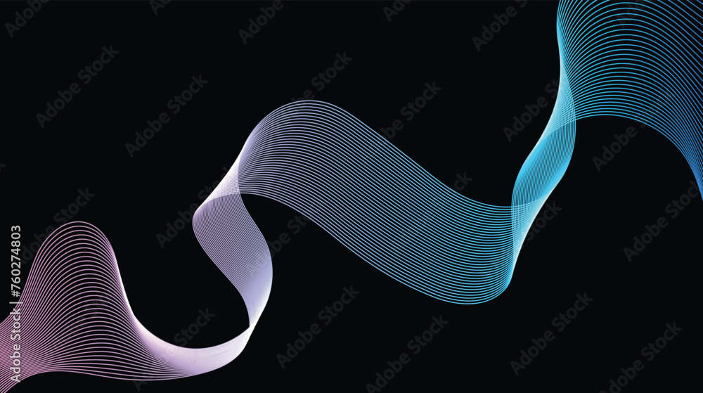 Poster dynamic wave lines calming rhythms colorful background gradient