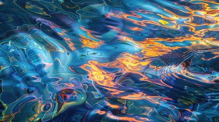The vibrant flowing patterns of oil on water
