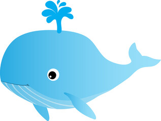 Fototapeta premium cute whale cartoon, fish