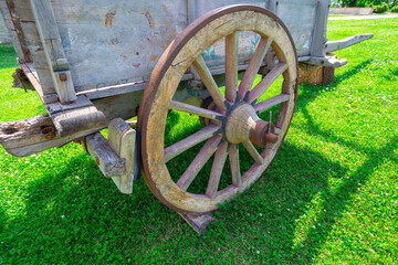 Old horse drawn wooden cart