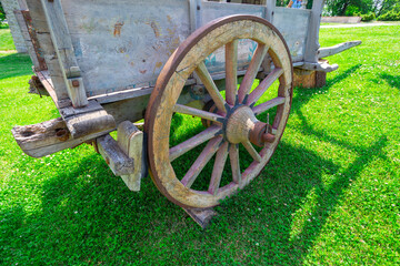 Old horse drawn wooden cart