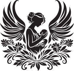 Mom and baby vector, mother’s day vector, mom and child vector