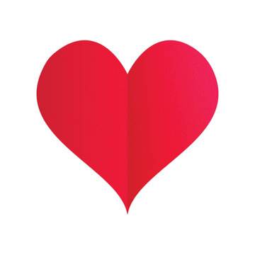 Red heart shape vector  illustration on white background