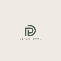 Fototapeta premium Modern unique letter PD DP logo icon design template elements
