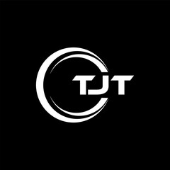 TJT letter logo design with black background in illustrator, cube logo, vector logo, modern alphabet font overlap style. calligraphy designs for logo, Poster, Invitation, etc.