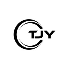 TJY letter logo design with white background in illustrator, cube logo, vector logo, modern alphabet font overlap style. calligraphy designs for logo, Poster, Invitation, etc.