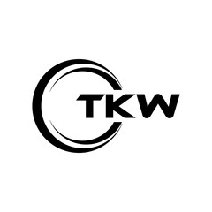 TKW letter logo design with white background in illustrator, cube logo, vector logo, modern alphabet font overlap style. calligraphy designs for logo, Poster, Invitation, etc.