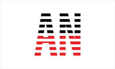 AN three initial letter iconic line negative space minimal logo design vector template. monogram, abstract, wordmark, business, typography, minimalist, brand, company, flat, modern, unique, simple