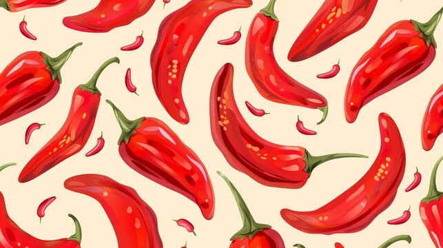 seamless pattern red hot peppers banner fire everywhere holding sauce skin exploitable spring solid colored shapes mural pods arena background