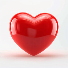 a red heart shaped object on a white surface