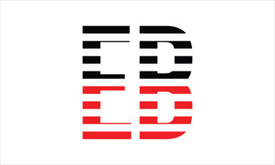 EB three initial letter iconic line negative space minimal logo design vector template. monogram, abstract, wordmark, business, typography, minimalist, brand, company, flat, modern, unique, simple