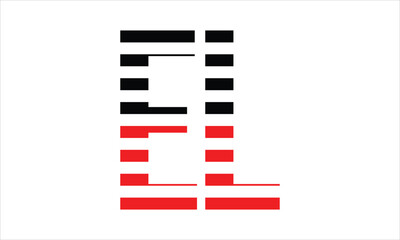 EL three initial letter iconic line negative space minimal logo design vector template. monogram, abstract, wordmark, business, typography, minimalist, brand, company, flat, modern, unique, simple