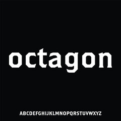 octagon geometric font alphabet set display typeface vector