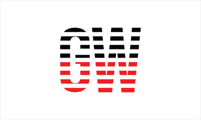 GW three initial letter iconic line negative space minimal logo design vector template. monogram, abstract, wordmark, business, typography, minimalist, brand, company, flat, modern, unique, simple