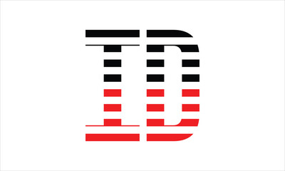 ID three initial letter iconic line negative space minimal logo design vector template. monogram, abstract, wordmark, business, typography, minimalist, brand, company, flat, modern, unique, simple