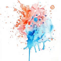 Sunset-inspired watercolor splash, a vivid mix of pink, orange, and blue tones, perfect for dynamic backgrounds.