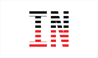 IN three initial letter iconic line negative space minimal logo design vector template. monogram, abstract, wordmark, business, typography, minimalist, brand, company, flat, modern, unique, simple