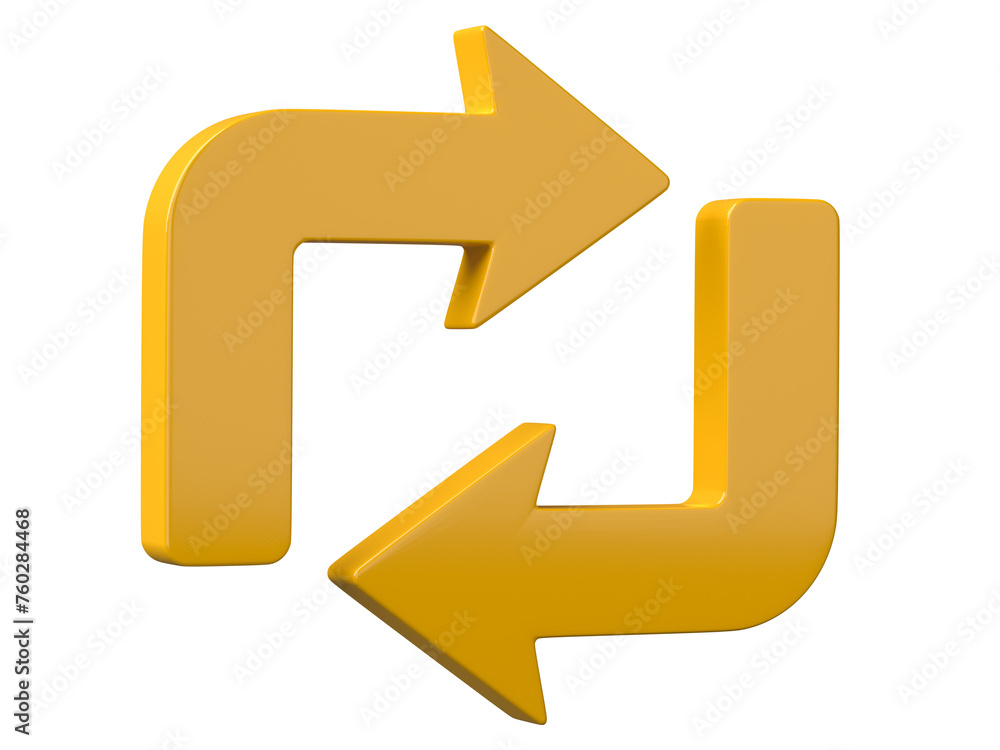 Poster 3d arrow icon isolated on transparent background