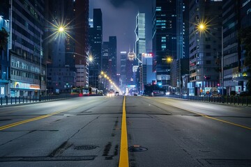 Fototapeta na wymiar empty concrete street at night