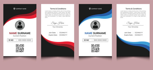 Simple clean unique elegant minimal creative modern corporate abstract professional company business employee office identification id card template design.