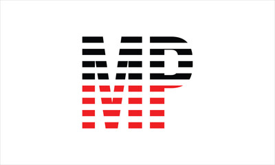 MP three initial letter iconic line negative space minimal logo design vector template. monogram, abstract, wordmark, business, typography, minimalist, brand, company, flat, modern, unique, simple