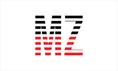 MZ three initial letter iconic line negative space minimal logo design vector template. monogram, abstract, wordmark, business, typography, minimalist, brand, company, flat, modern, unique, simple
