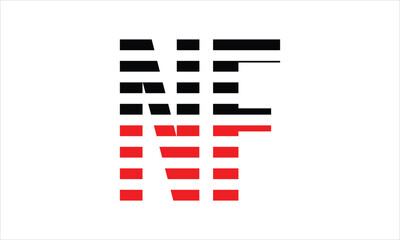 NF three initial letter iconic line negative space minimal logo design vector template. monogram, abstract, wordmark, business, typography, minimalist, brand, company, flat, modern, unique, simple