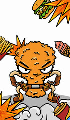 Original hand-drawn cartoon delicious American fast food catering illustration material
