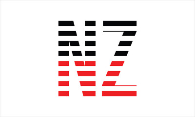 NZ three initial letter iconic line negative space minimal logo design vector template. monogram, abstract, wordmark, business, typography, minimalist, brand, company, flat, modern, unique, simple