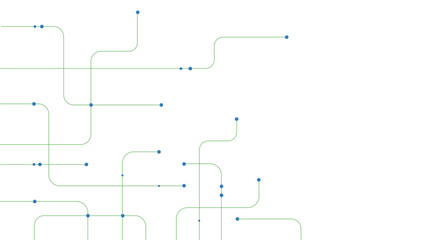 Abstract geometric circuit green connect lines and dots vector background. Network technology and connection concept design vector llustration 