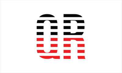 QR three initial letter iconic line negative space minimal logo design vector template. monogram, abstract, wordmark, business, typography, minimalist, brand, company, flat, modern, unique, simple