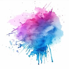 Artistic watercolor explosion in magenta and blue, perfect for dynamic and vibrant compositions.