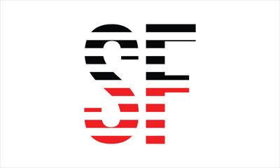 SF three initial letter iconic line negative space minimal logo design vector template. monogram, abstract, wordmark, business, typography, minimalist, brand, company, flat, modern, unique, simple