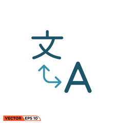 Translation icon design vector graphic of template, sign and symbol